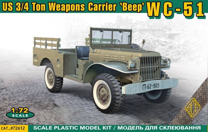 ACE 72612 WC-51 U.S. 3/4 TON WEAPONS CARRIER BEEP Military Model Kits