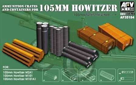 AFV CLUB 35184 105MM HOWITZER AMMUNITON CRATES AND CONTAINERS Military Model Kits