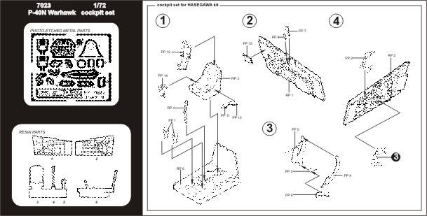 AIRES HOBBY MODELS 7023 P-40N WARHAWK COCKPIT SET Conversion Sets
