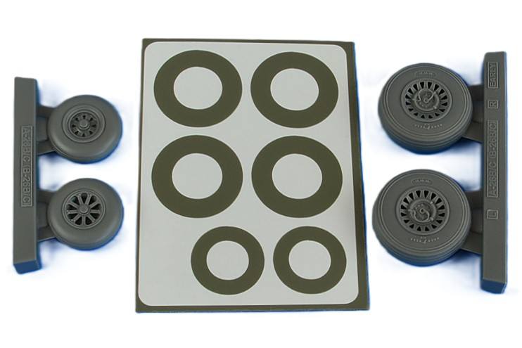 AIRES HOBBY MODELS 4847 A-26B/C B-26B/C INVADER EARLY WHEELS AND PAINT MASKS - DIAMOND PATTERN Conversion Sets