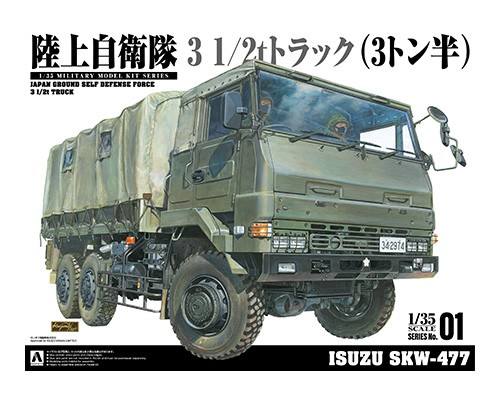 AOSHIMA 05890 ISUZU 3.5 TON TRUCK SKW-477 Military Model Kits
