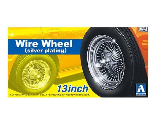 AOSHIMA 06626 WIRE WHEEL SILVER PLATING 13inch Cars, Motorbikes & Trucks Model kits
