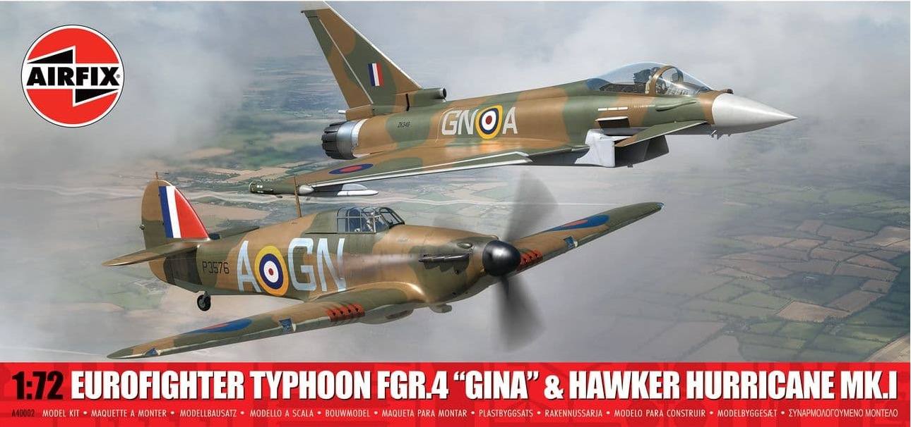 AIRFIX AX40002 EUROFIGHTER TYPHOON FGR.4 GINA HAWKER HURRICANE MK.I Aircraft Model Kits