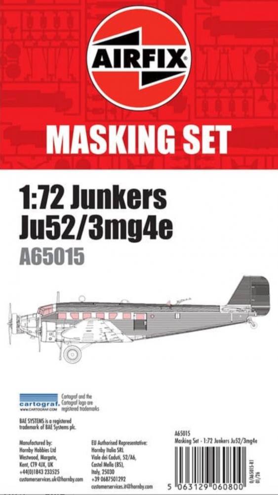 AIRFIX 65015 JUNKERS JU52/3MG4E MASKING SET Paint & Accessories