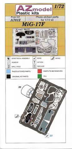 AZ MODEL A7012 MIG-17F PHOTO ETCHED PARTS Conversion Sets