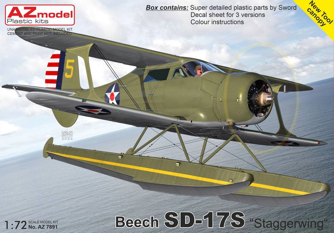 AZ MODEL 7891 BEECH SD-17S STAGGERWING Aircraft Model Kits