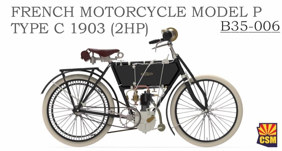 COPPER STATE MODELS B35-006 FRENCH MOTORCYCLE MODEL P TYPE C 1903 2HP Military Model Kits