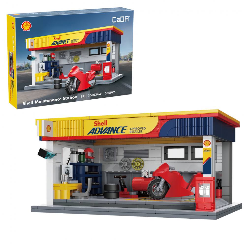 CADA C66034W SHELL MAINTENANCE SERVICE STATION 330 PCS Cars, Motorbikes & Trucks Model kits