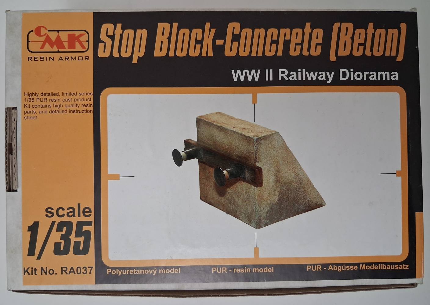CMK RA037 STOP BLOCK-CONCRETE BETON WW II RAILWAY DIORAMA Railway Models Kits