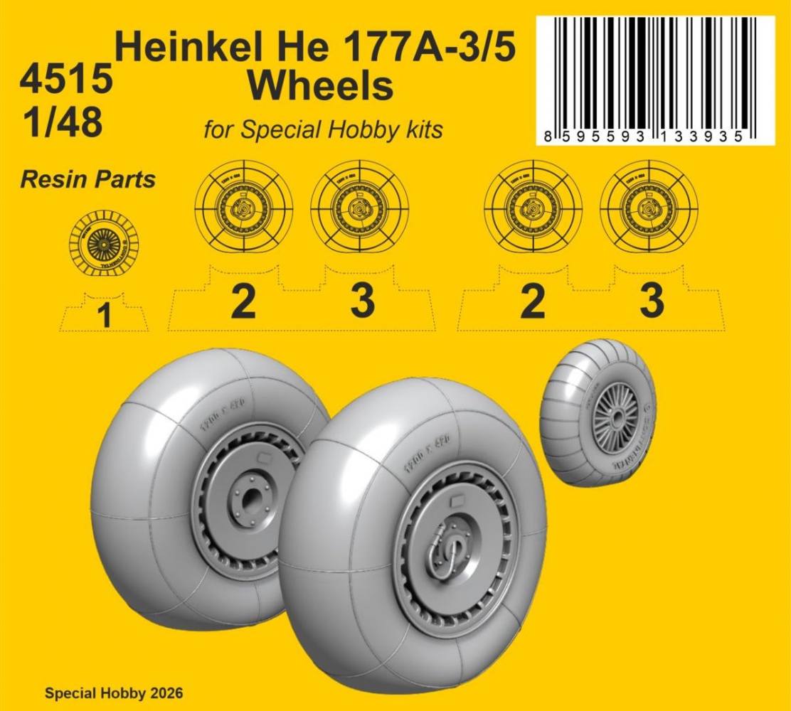 CMK 4515 HEINKEL HE 177A-3/5 WHEELS Conversion Sets