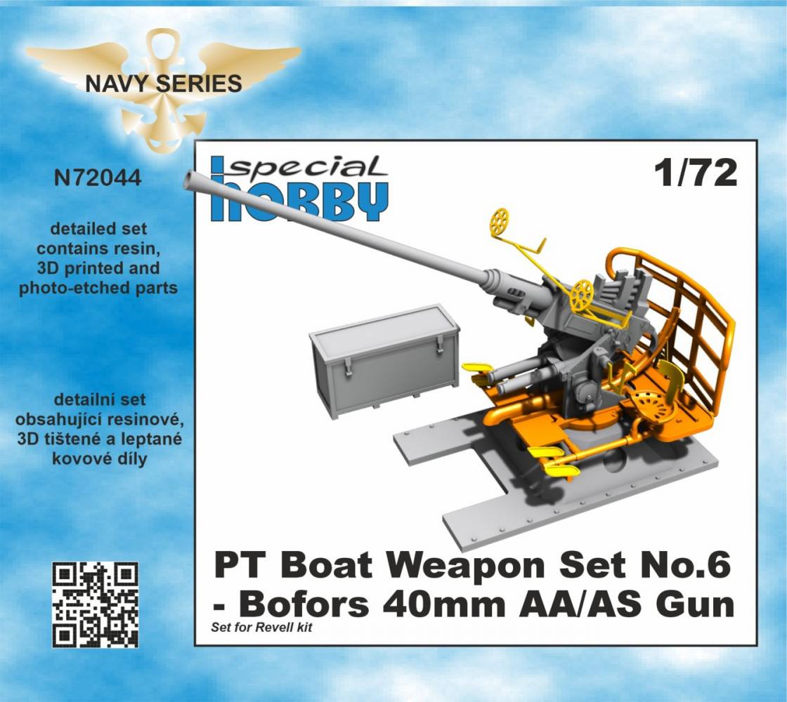 SPECIAL HOBBY N72044 PT BOAT WAPONS SET 6 - BOFORS 40MM AA/AS GUN Conversion Sets