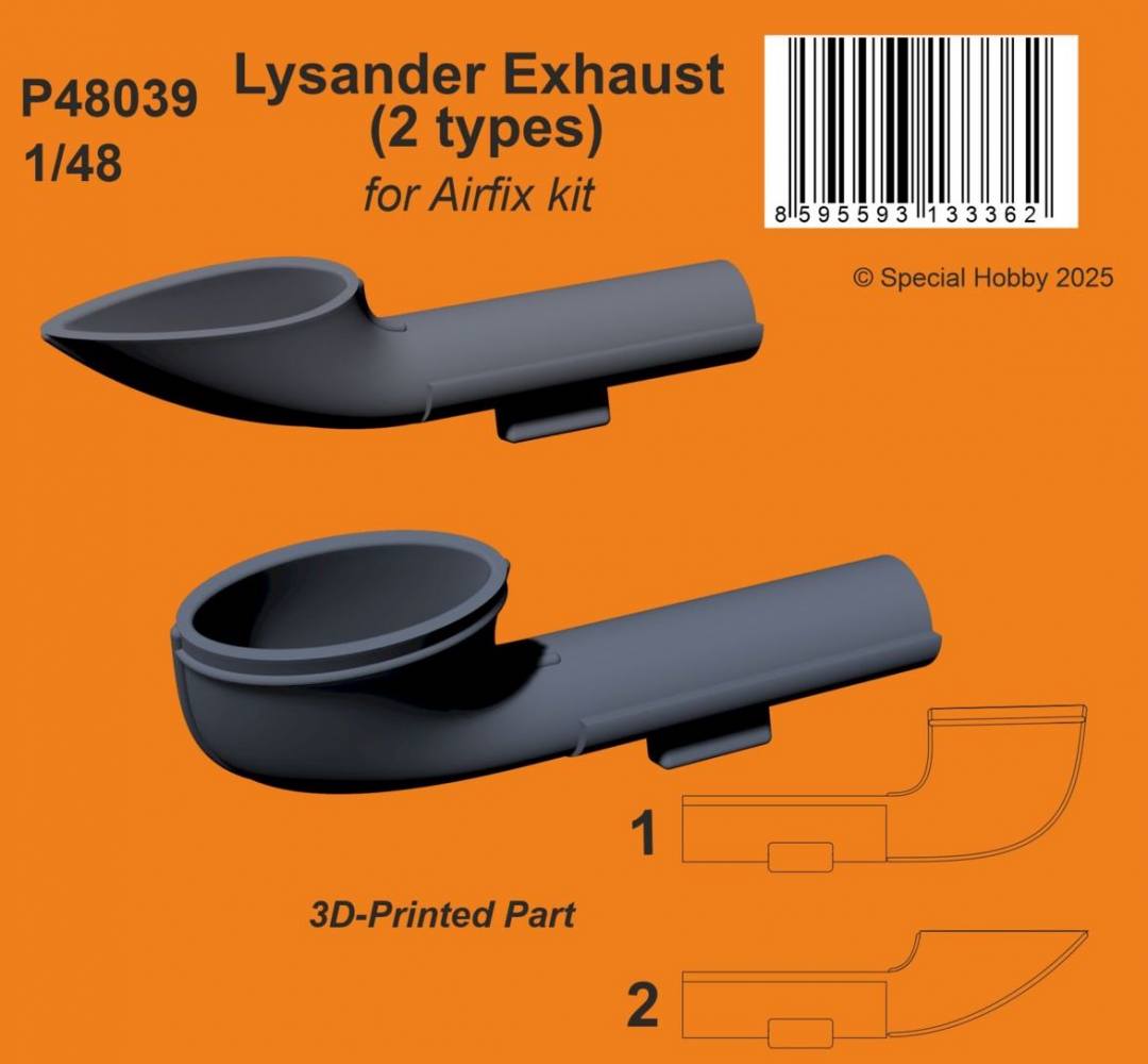 CMK P48039 LYSANDER EXHAUST 2 TYPES FOR AIRFIX KIT Aircraft Model Kits