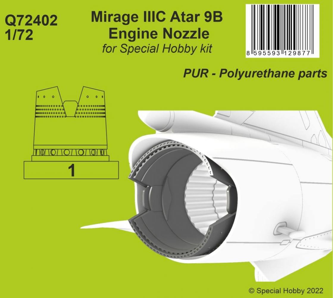 CMK Q72402 MIRAGE IIIC ATAR 9B ENGINE NOZZLE Conversion Sets
