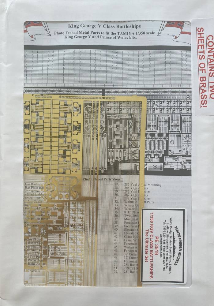WHITE ENSIGN PE3519 1/350 KGV CLASS BATTLESHIPS THE ULTIMATE SET Conversion Sets