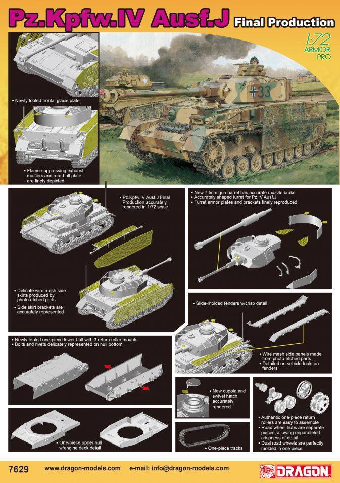 DRAGON 7629 PZ.KPFW.IV AUSF.J FINAL PRODUCTION