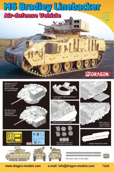 DRAGON 7624 M6 BRADLEY LINEBACKER Military Model Kits