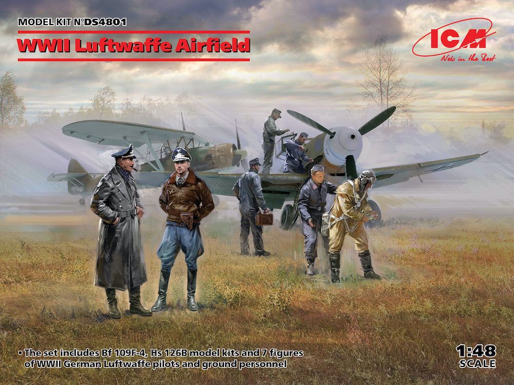 ICM DS4801 WWII LUFTWAFFE AIRFIELD Military Model Kits