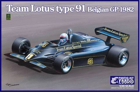 EBBRO 20019 TEAM LOTUS TYPE 91 BELGIAN GP 1982 Cars, Motorbikes & Trucks Model kits