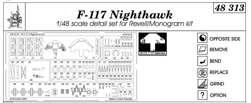 EDUARD 48 313 F-117 NIGHTHAWK DETAIL SET Conversion Sets