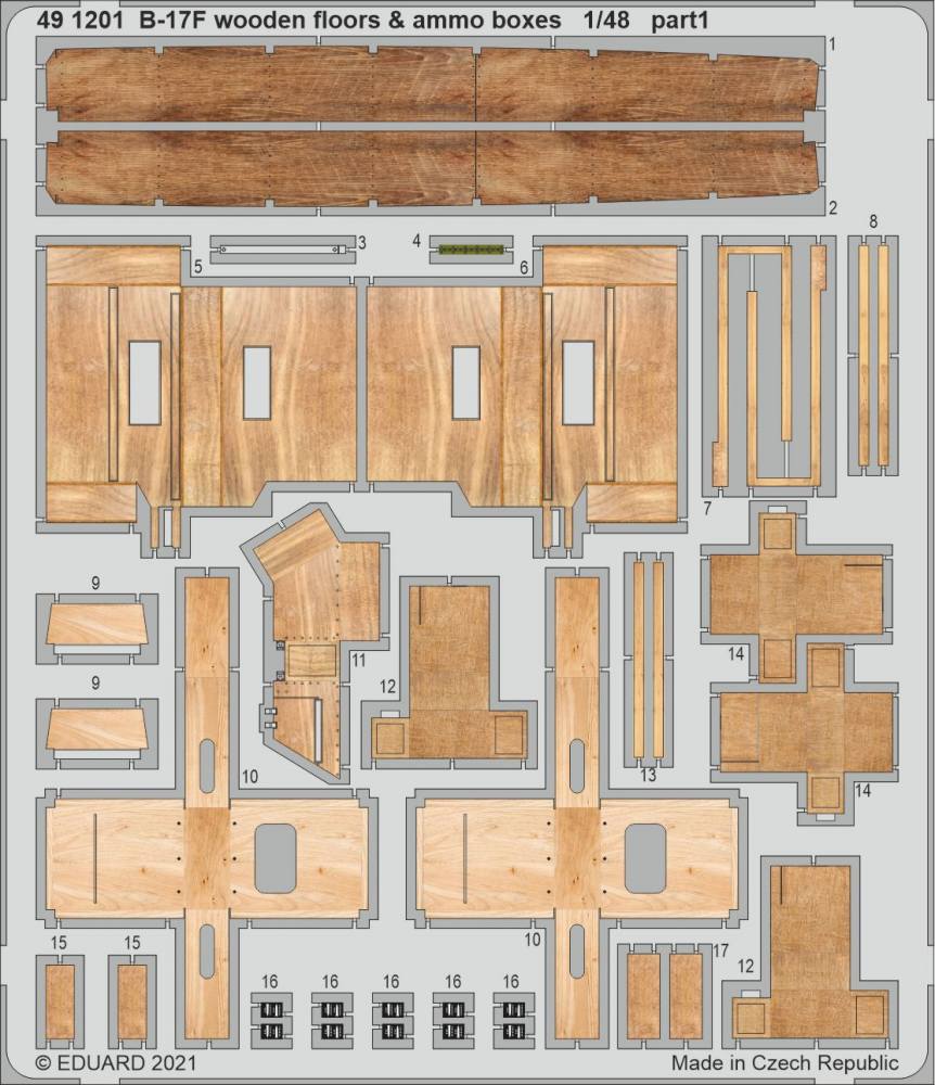 EDUARD 491201 B-17F WOODEN FLOORS AND AMMO Conversion Sets