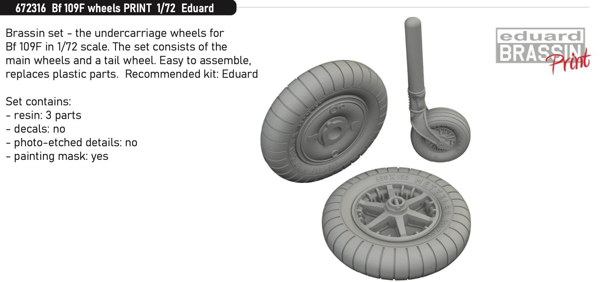EDUARD 672316 MESSERSCHMITT BF 109F WHEELS Conversion Sets