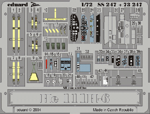 EDUARD 73 247 HEINKEL HE 111H 6 INTERIOR Conversion Sets