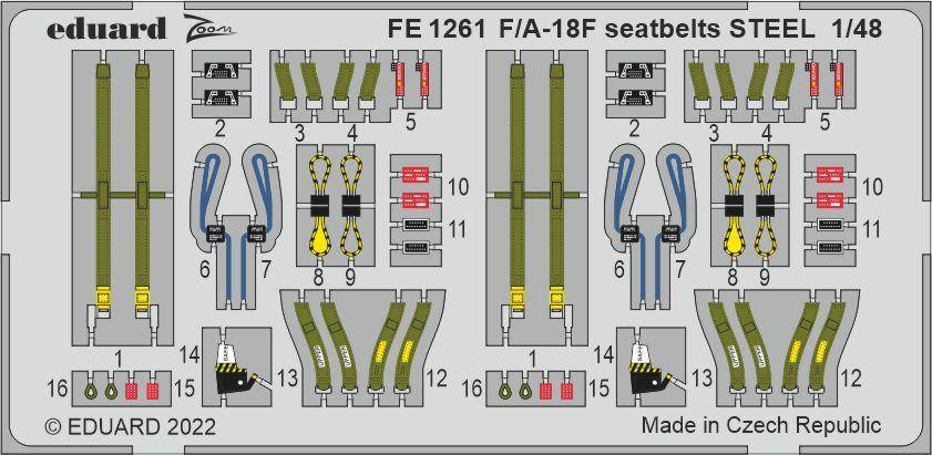 EDUARD FE1261 F/A-18F SEATBELTS STEEL Conversion Sets