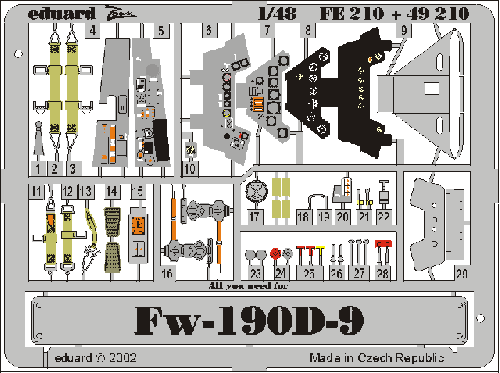 EDUARD FE210 FW 190D-9 DETAIL SET Conversion Sets