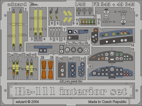 EDUARD FE245 HEINKEL HE 111 INTERIOR Conversion Sets