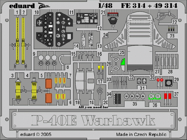 EDUARD FE314 P-40E DETAIL SET Conversion Sets