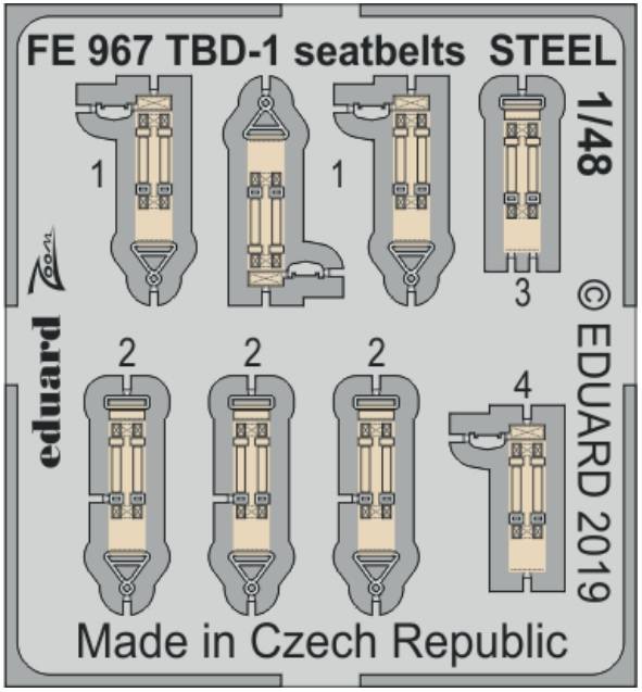 EDUARD FE967 TBD-1 SEATBELTS STEEL Conversion Sets