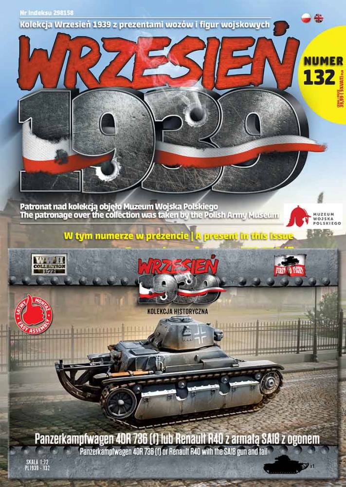FIRST TO FIGHT 132 PANZERKAMPFWAGEN 40R 736 f or RENAULT R40 WITH SA18 GUN AND TAIL Military Model Kits