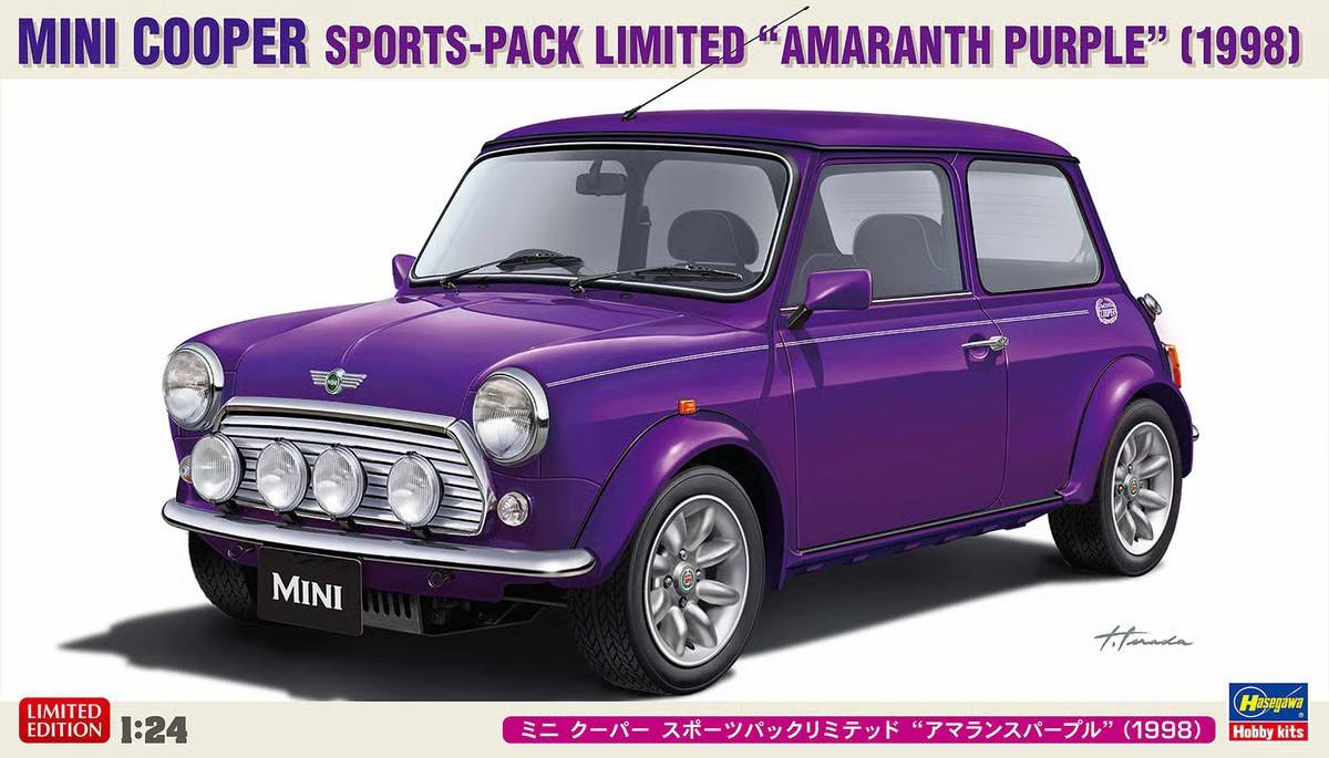 HASEGAWA 20814 MINI COOPER SPORTS-PACK LIMITED AMARANTH PURPLE 1998 Cars, Motorbikes & Trucks Model kits