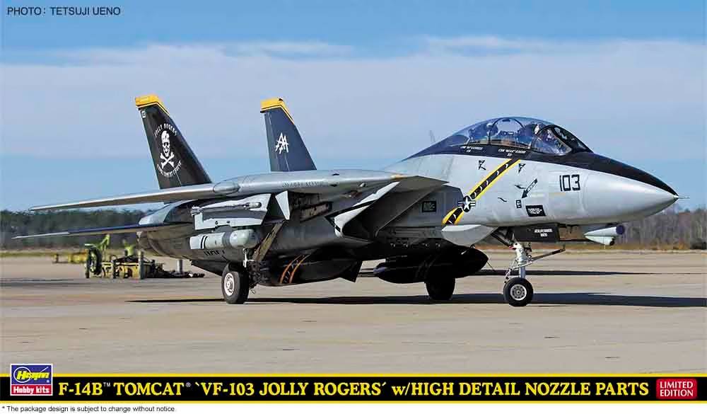 HASEGAWA SP673 F-14B TOMCAT VF-103 JOLLY ROGERS WITH HIGH DETAIL NOSE PARTS Aircraft Model Kits