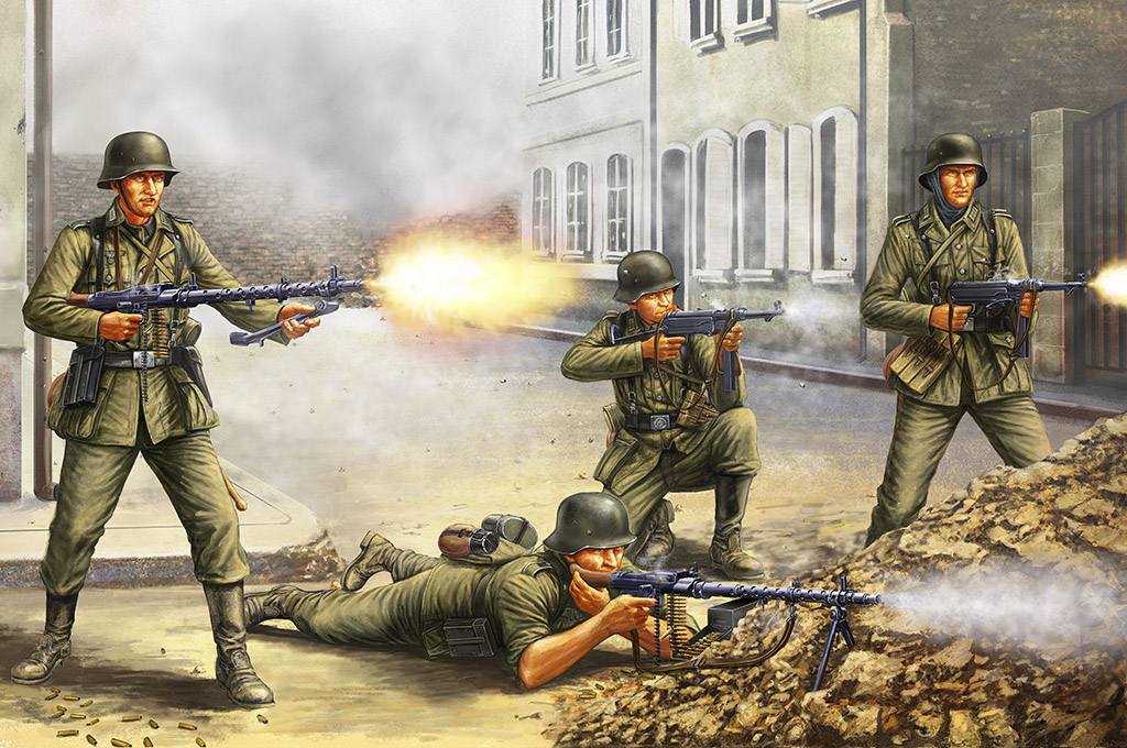 HOBBYBOSS 84416 GERMAN INFANTRY THE BARRAGE WALL Model Figures