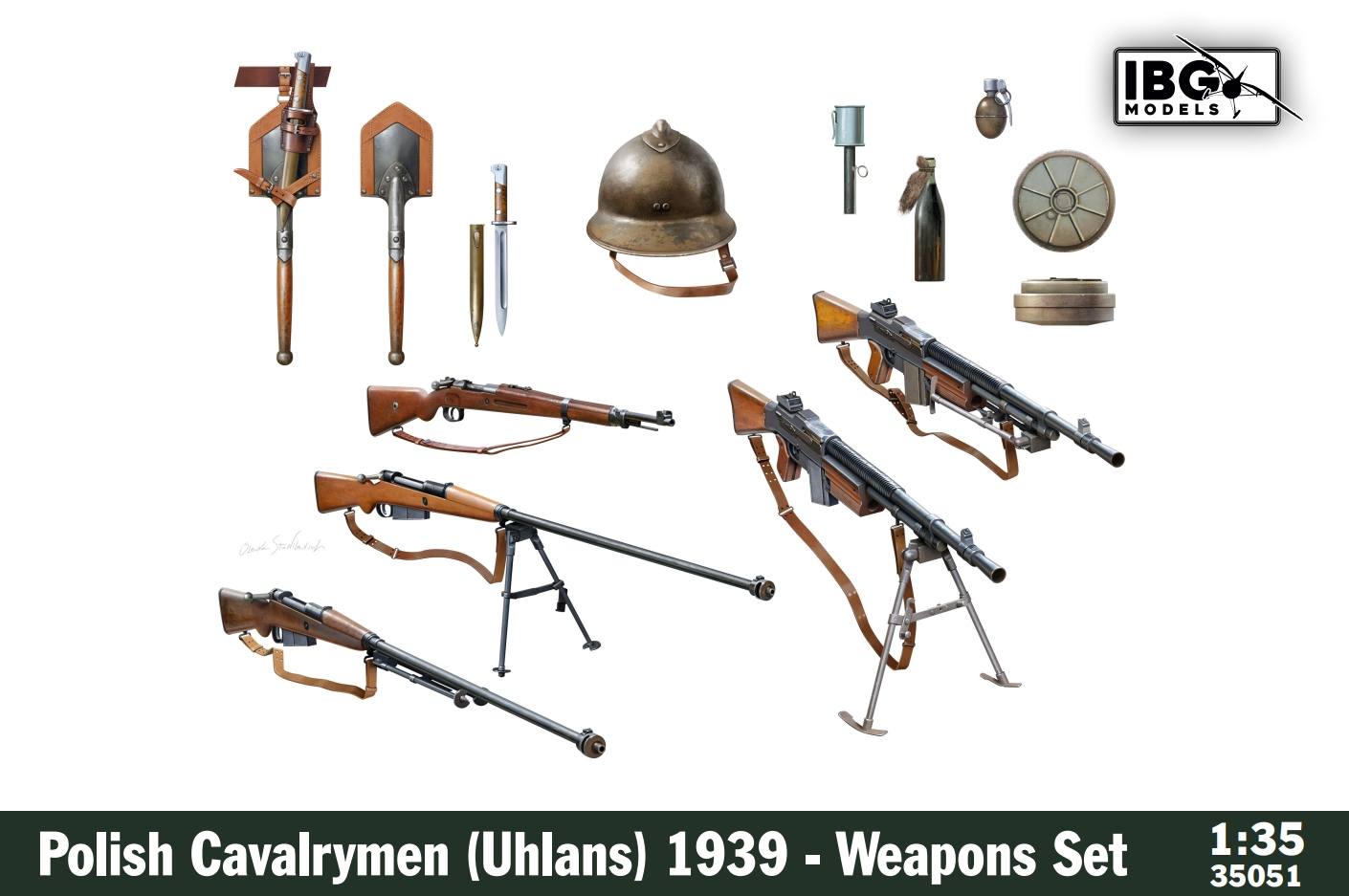 IBG MODELS 35051 POLISH CAVALRY MEN UHLANS 1939 WEAPONS SET Military Model Kits