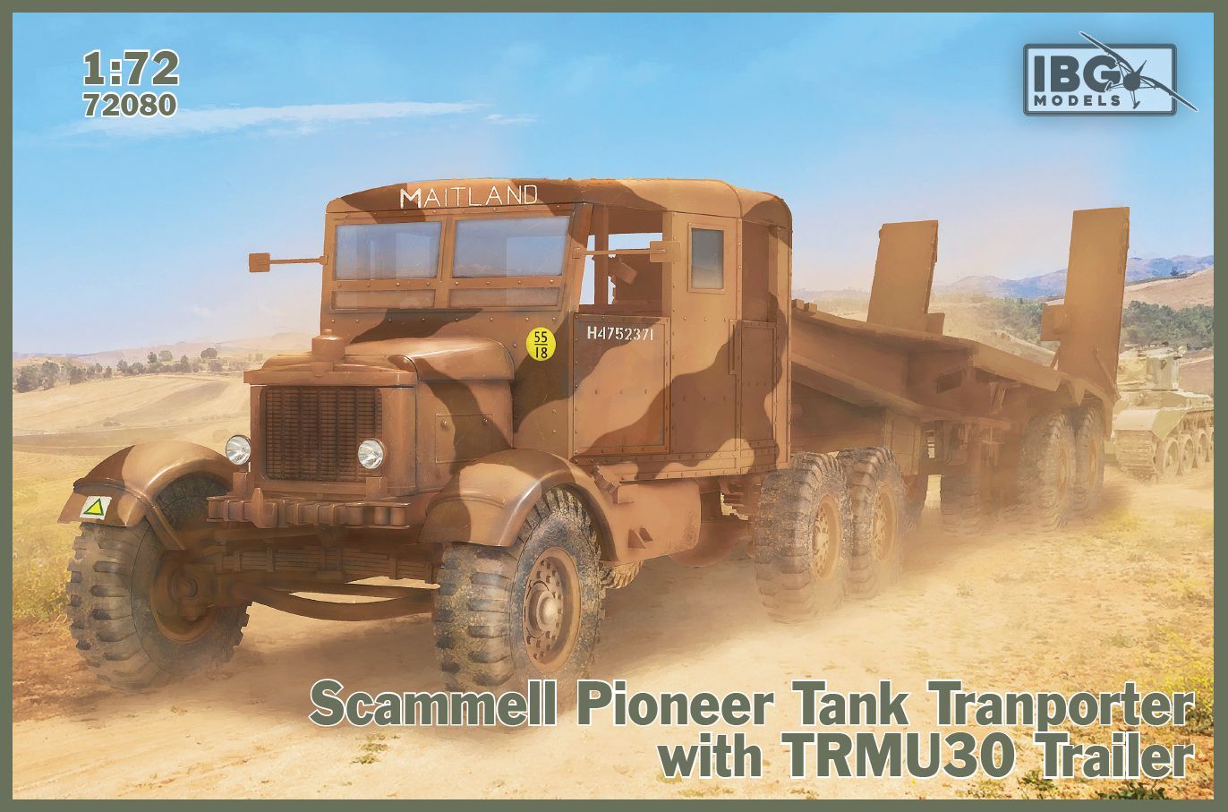 IBG MODELS 72080 SCAMMELL PIONEER TANK TRANSPORTER WITH TRCU30 TRAILER Military Model Kits