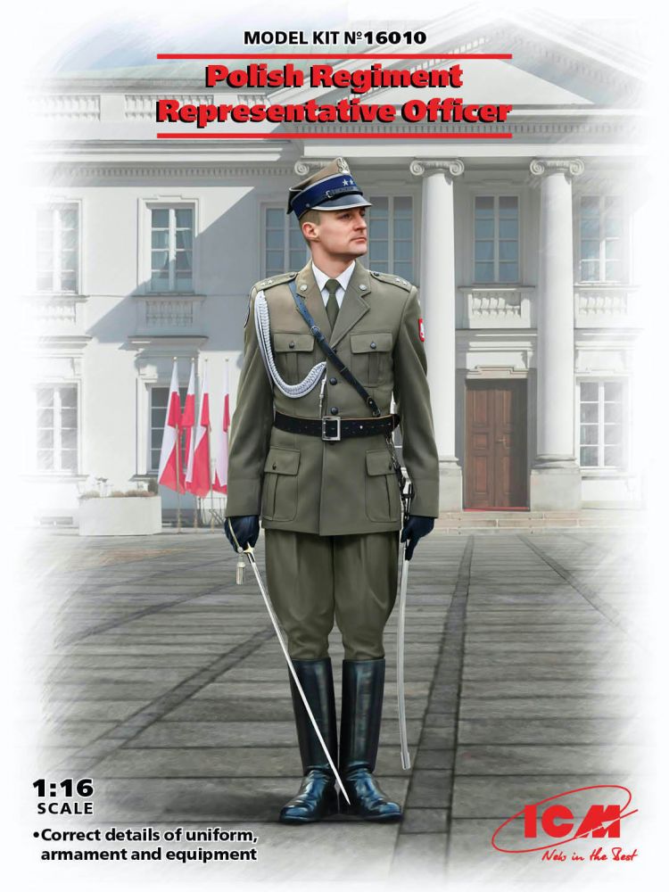 ICM 16010 POLISH REGIMENT REPRESENTATIVE OFFICER Model Figures