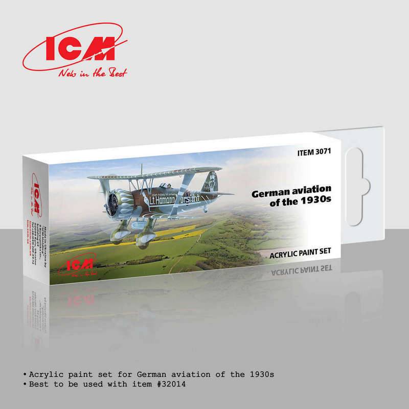 ICM 3071 GERMAN AVIATION OF THE 1930s ACRYLIC PAINT SET UK SALE ONLY Paint & Accessories