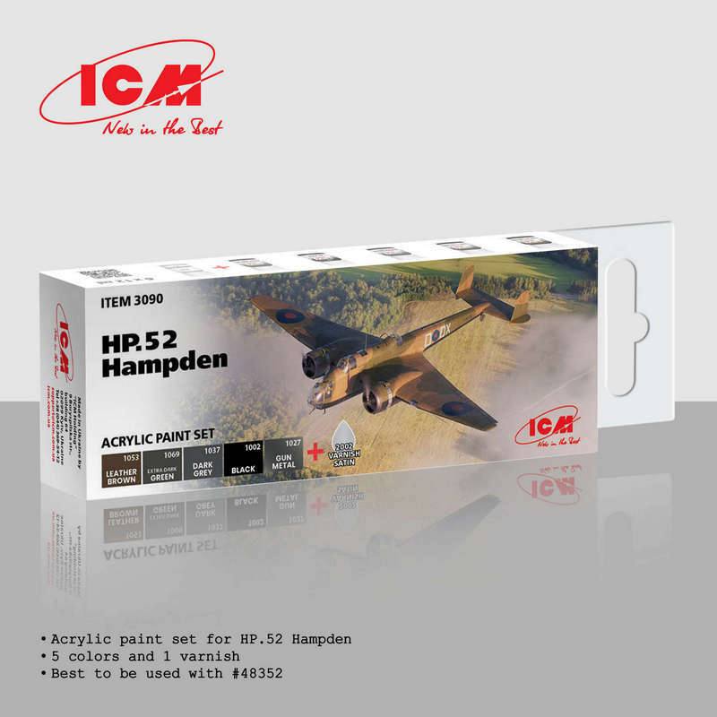 ICM 3090 HO.52 HAMPDEN ACRYLIC PAINT SET UK SALE ONLY Paint & Accessories