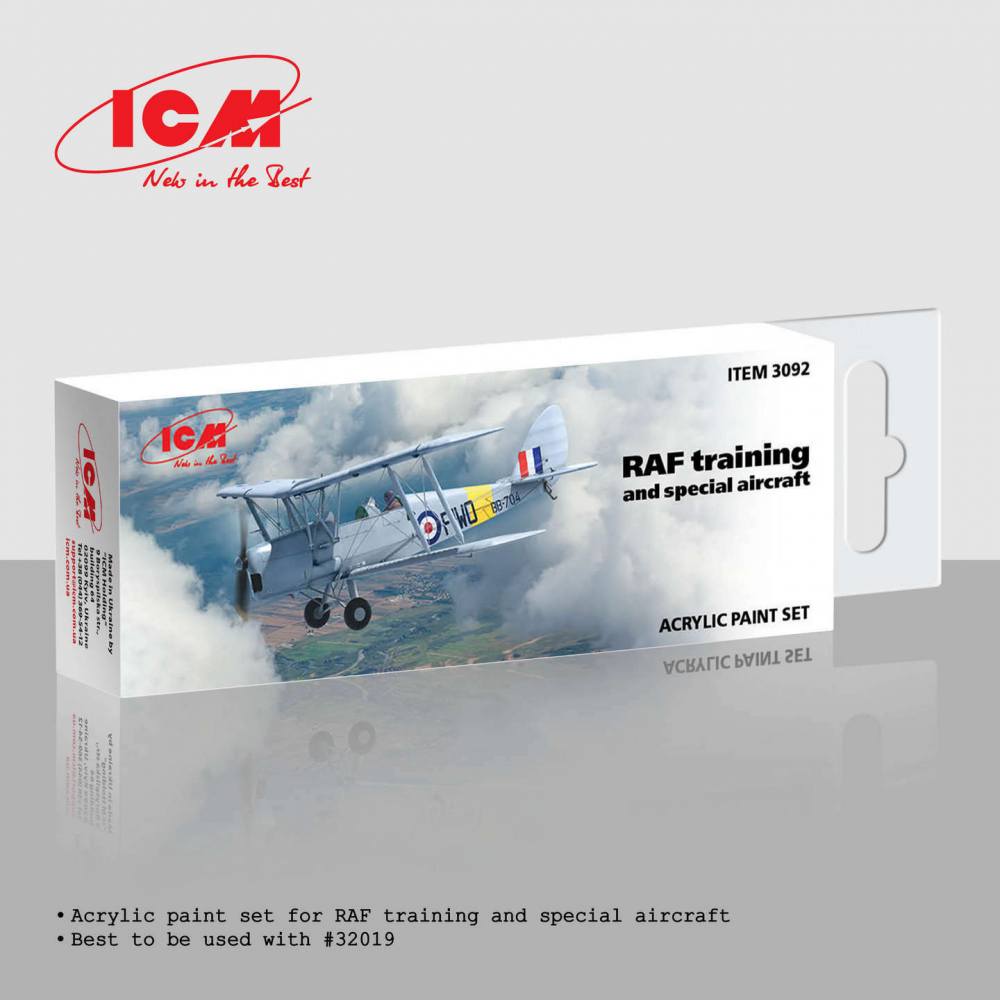 ICM 3092 RAF TRAINING AND SPECIAL AIRCRAFT ACRYLIC PAINT SET UK SALE ONLY Paint & Accessories