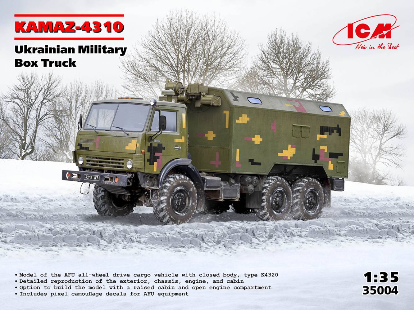ICM 35004 KAMAZ-4310 UKRANIAN MILITARY BOX TRUCK Military Model Kits