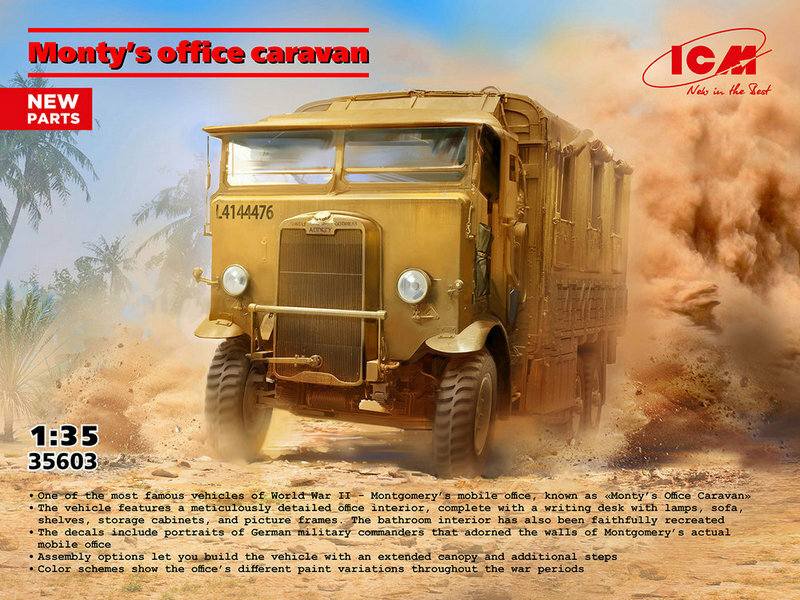 ICM 35603 MONTYS OFFICE CARAVAN Military Model Kits