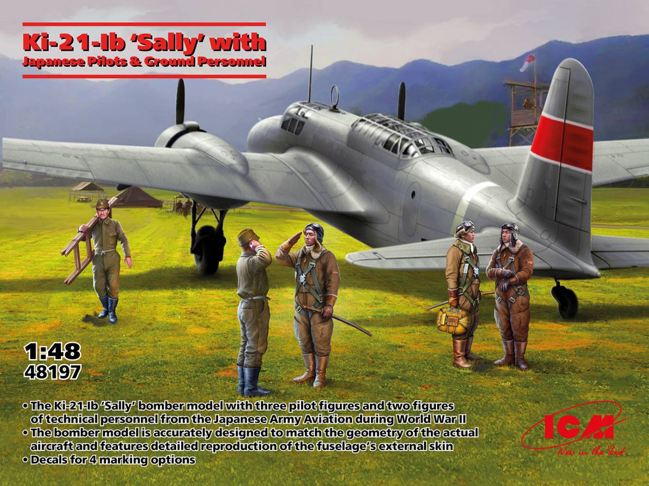 ICM 48197 KI-21-IB SALLY WITH JAPANESE PILOTS AND GROUND PERSONNEL Aircraft Model Kits
