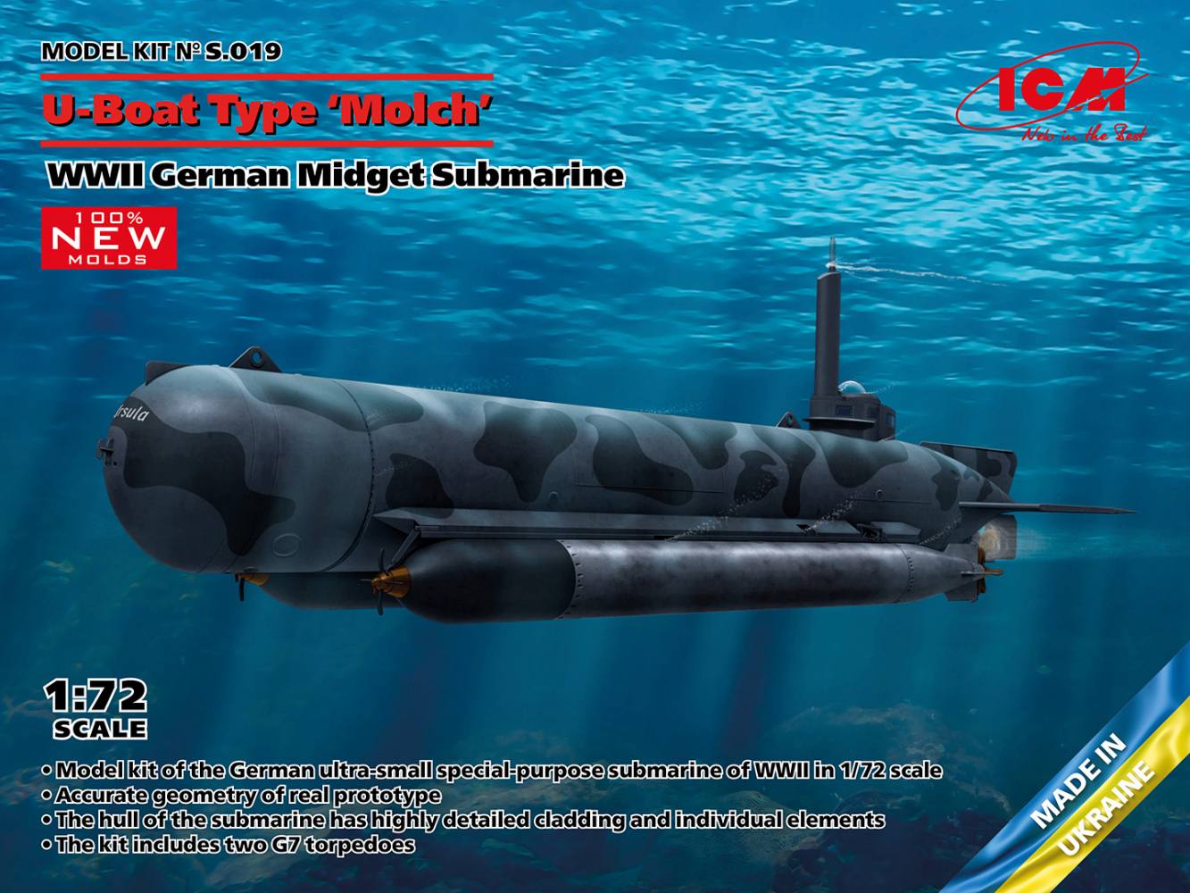 ICM S.019 U-BOAT TYPE MULCH Model Ships Kits