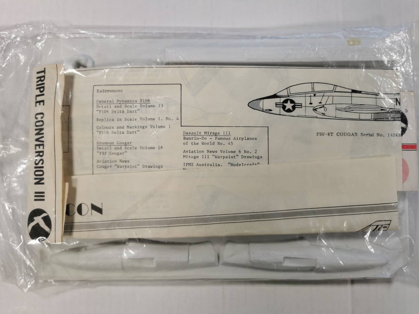 FALCON 142438 TRIPLE CONVERSION KIT F106B F9F-8T MIRAGE III Aircraft Model Kits