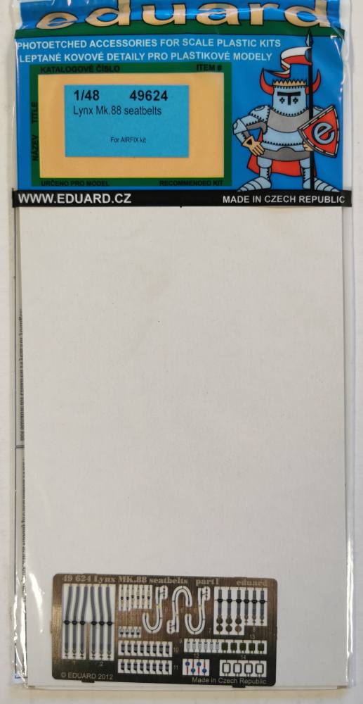 EDUARD 49624 LYNX MK.88 SEATBELTS ETCHED ACCESSORIES FOR AIRFIX KIT Aircraft Model Kits