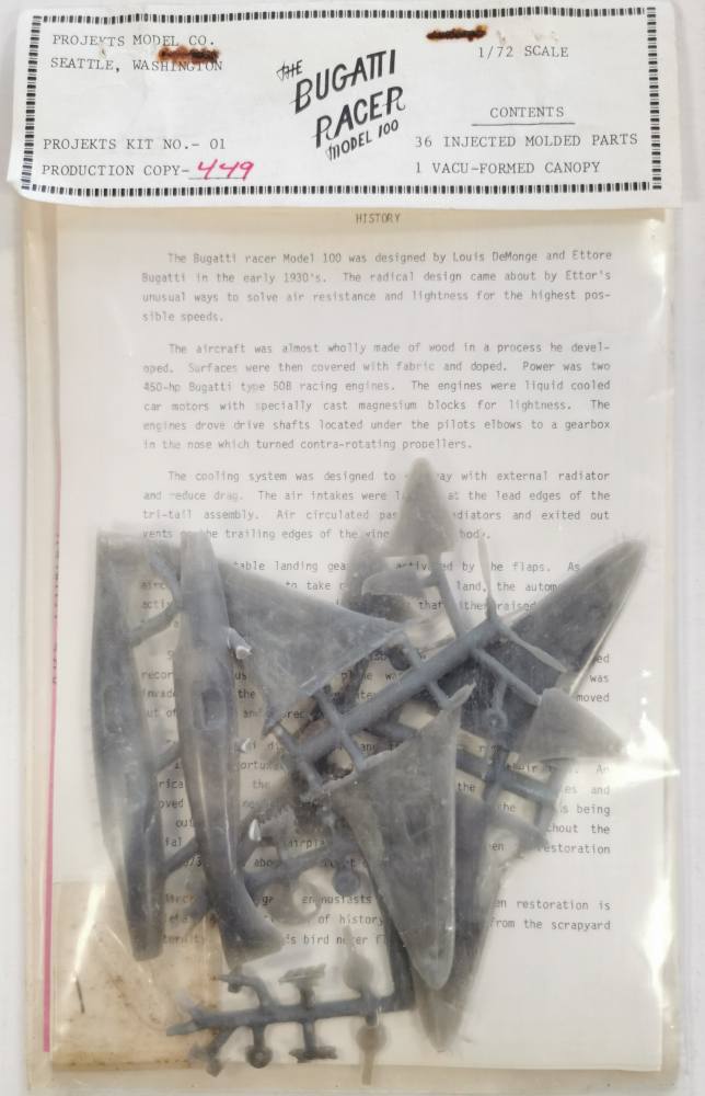 PROJEKTS MODEL THE BUGATTI RACER MODEL 100 Aircraft Model Kits