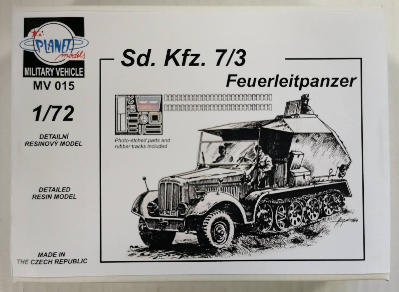 PLANET MODELS MV015 SD.KFZ 7/3 FEUERLEITPANZER Military Model Kits
