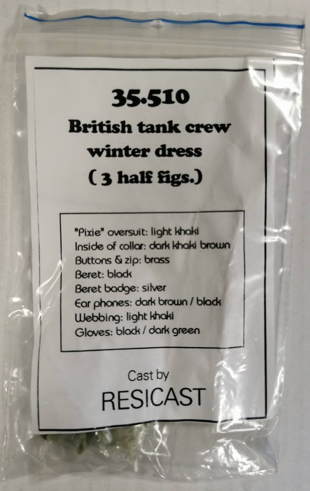 RESICAST 35510 BRITISH TANK CREW WINTER DRESS 3 HALF FIGURES Model Figures